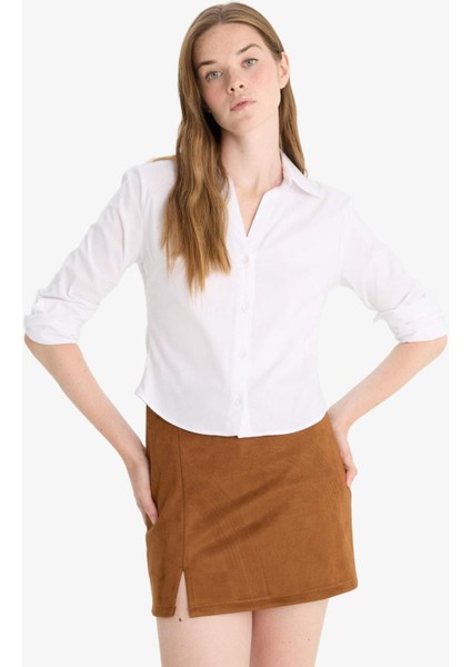 Fitted Bengalin Uzun Kollu Gömlek