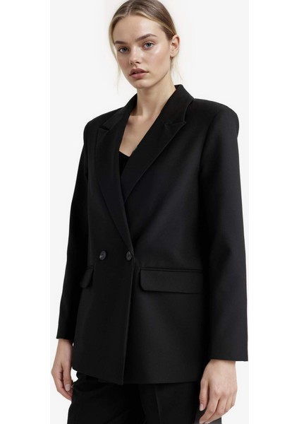 Oversize Geniş Kalıp Ceket Yaka Blazer Ceket