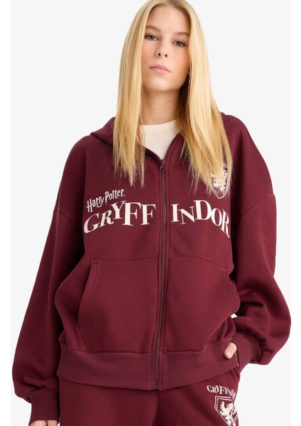 Coool Harry Potter Oversize Geniş Kalıp Kapüşonlu Fermuarlı Sweatshirt F8940AX25AU
