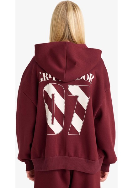 Coool Harry Potter Oversize Geniş Kalıp Kapüşonlu Fermuarlı Sweatshirt F8940AX25AU