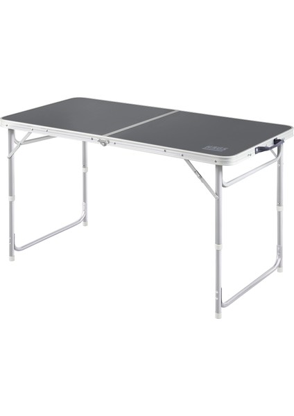 Portatif Kamp Masası, 3 Yükseklik Ayarlı, Katlanır Alüminyum Piknik Masası 120X60 - Antrasit