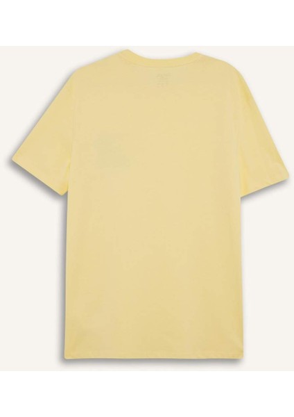 Regular Fit Bisiklet Yaka Baskılı Kısa Kollu Tişört F8542AX25HS