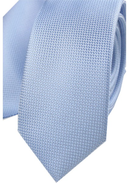 Erkek Bebek Mavi Kravat Armüllü Kuşgözü Desenli Slim Kesim Mendilli Model