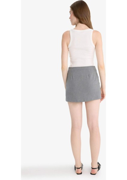 Yüksek Bel Mini Etek