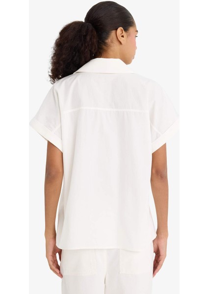 Regular Fit Poplin Kısa Kollu Gömlek F9141AX25WN