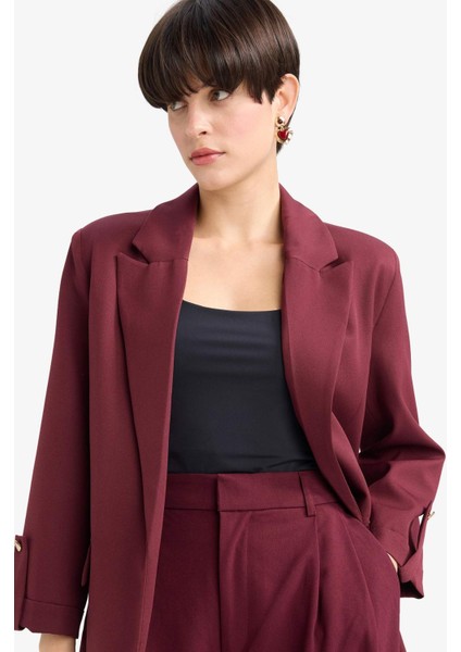 Oversize Geniş Kalıp Ceket Yaka Basic Blazer Ceket