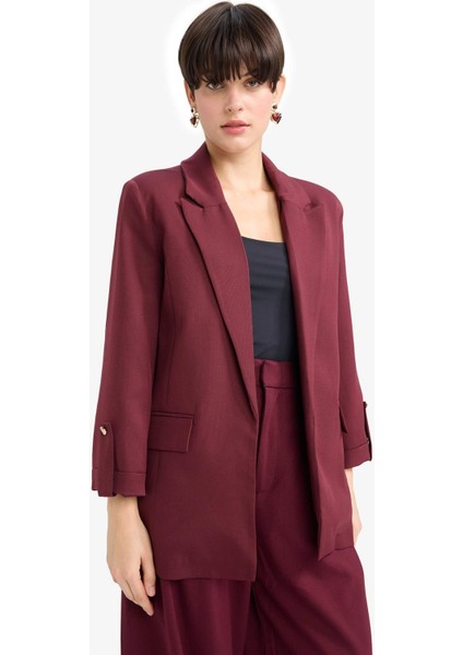 Oversize Geniş Kalıp Ceket Yaka Basic Blazer Ceket