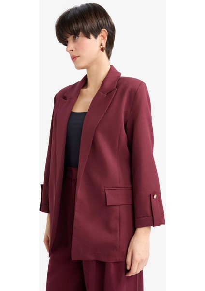 Oversize Geniş Kalıp Ceket Yaka Basic Blazer Ceket