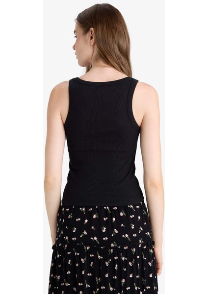 Fitted U Yaka Fitilli Kaşkorse Atlet