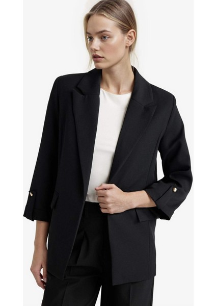 Oversize Geniş Kalıp Ceket Yaka Basic Blazer Ceket C3215AX25AU