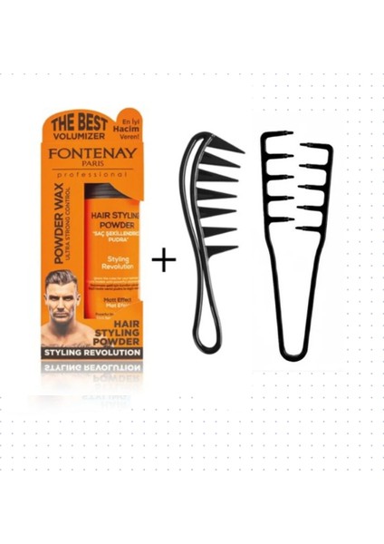 Saç Pudra Toz Wax Ultra Strong 20GR + Mucizevi Şekil Tarağı + Şekil Tarağı 3'lü Set