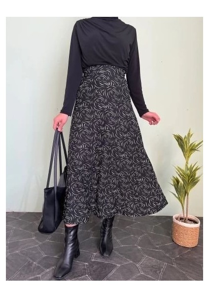 Kadın Desen Baskılı Karin Kumaş Etek