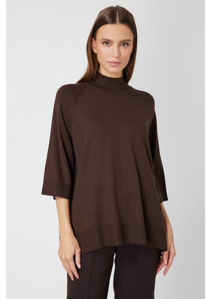 On Triko Arkası Düğmeli Truvakar Kol Kazak 65310