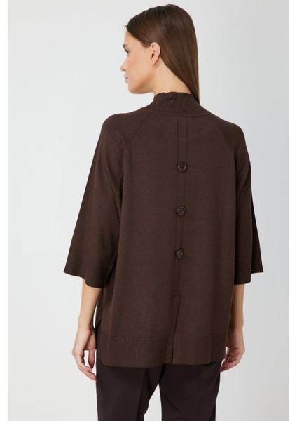 On Triko Arkası Düğmeli Truvakar Kol Kazak 65310 fırsatları