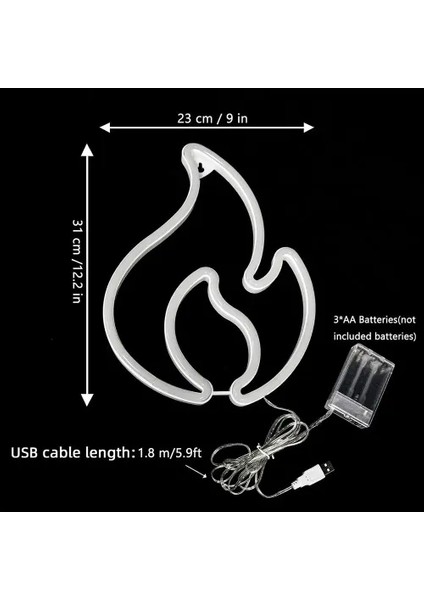 Duvara Asmalı Neon Alev Işık indirimleri