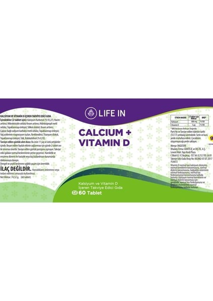 Kalsiyum & D Vitamini Tablet fiyatları