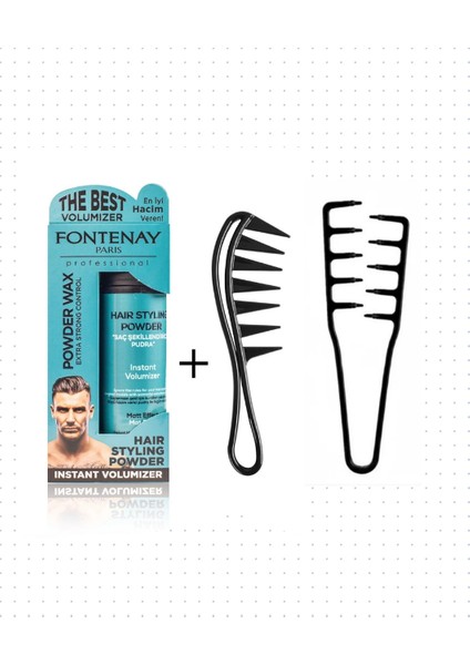 Saç Pudra Toz Wax Mat Effect 20GR + Mucizevi Şekil Tarağı + Şekil Tarak 3'lü Set