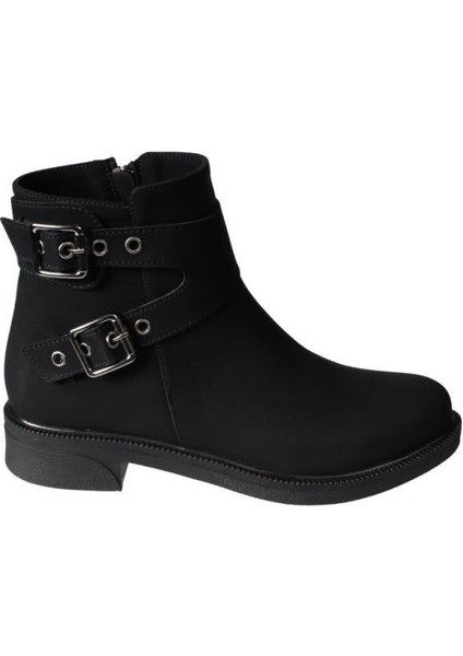 Yazkış Kadın Siyah Mat Cilt Yanı Tokalı Düz Taban Bot fiyatları