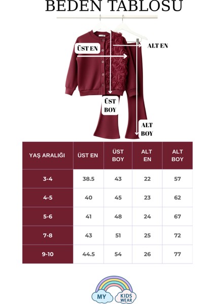 Kız Çocuk Tül Gül Aplikeli Triko Hırka Ikili Takım 3-10 Yaş 12298 modelleri