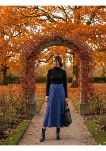 Kadın Desen Baskılı Karin Kumaş Etek