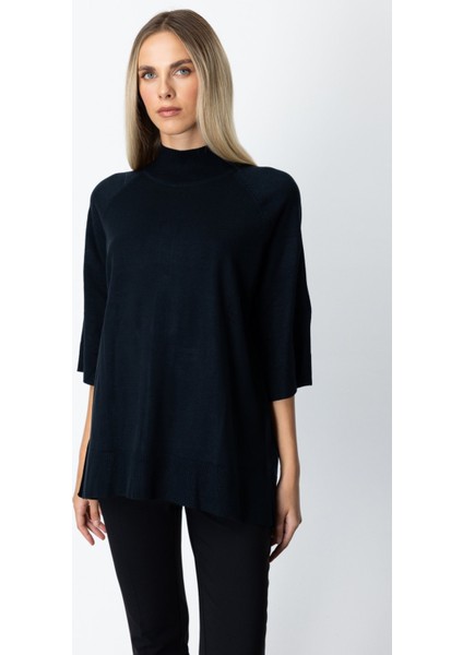 On Triko Arkası Düğmeli Truvakar Kol Kazak 65310