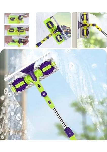 Mikrofiber Yedekli Teleskopik Camsil / Mop Paspas