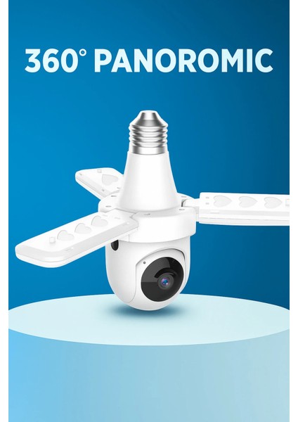 Kmr-16 360° Projektör Ampul Güvenlik Kamerası | Wi-Fi | Gece Görüş | Hareket Takip | Çift Yönlü Ses indirimleri