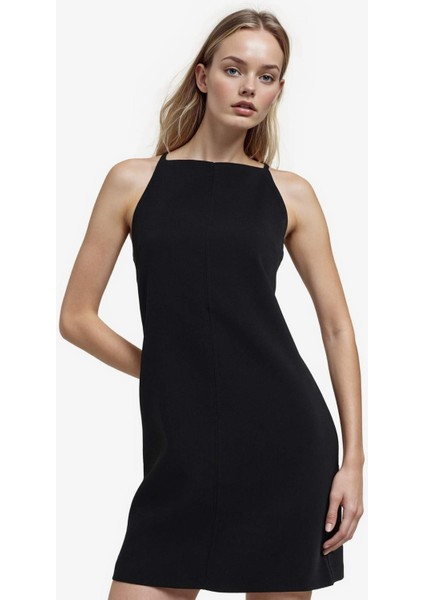 Kare Yaka Kolsuz Mini Elbise F1775AX25WN