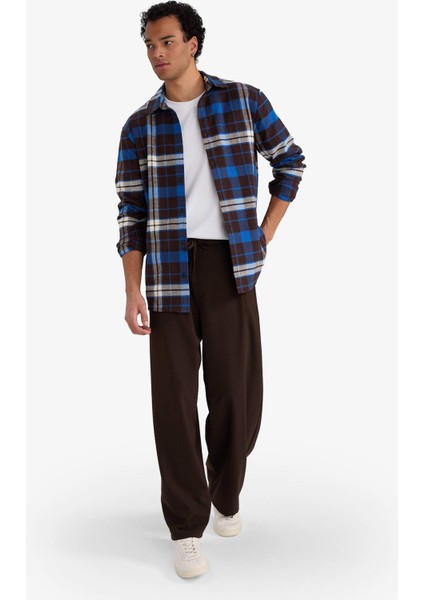 Barrel Fit Geniş Düz Paça Cepli Pantolon F7975AX25AU