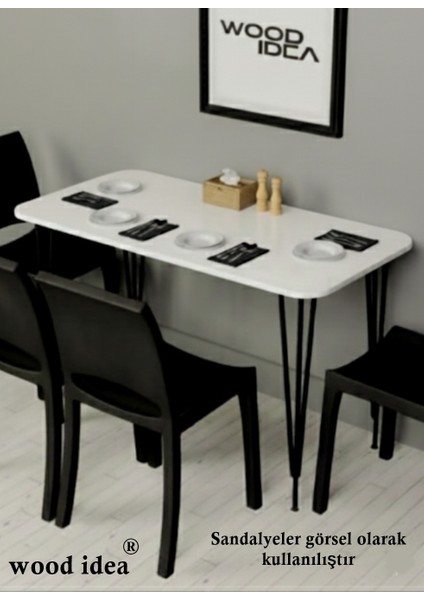 Mutfak Masası Yemek Masası 50X110 Metal Ayaklı Mutfak Masası Yemek Masası Balkon Masası