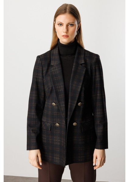 Ekoseli Kapak Cepli Ceket 5539-26K