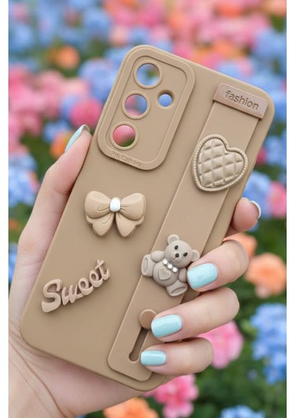 Samsung Galaxy A05S Uyumlu Kılıf Kahverengi Renk 3D Figürlü Darbe Emici Yumuşak Silikon Kapak