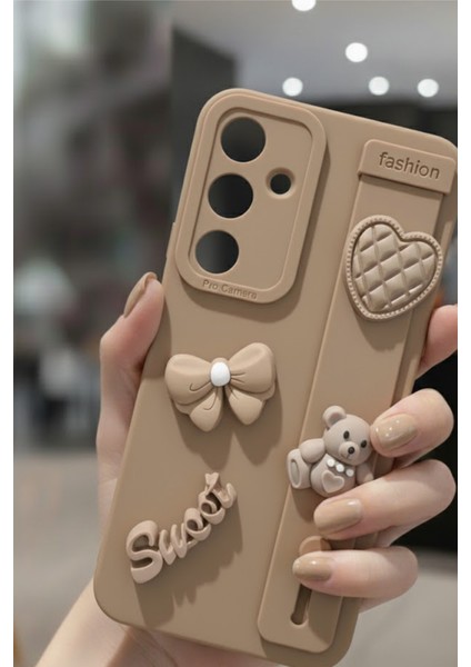 Samsung Galaxy A05S Uyumlu Kılıf Kahverengi Renk 3D Figürlü Darbe Emici Yumuşak Silikon Kapak modelleri