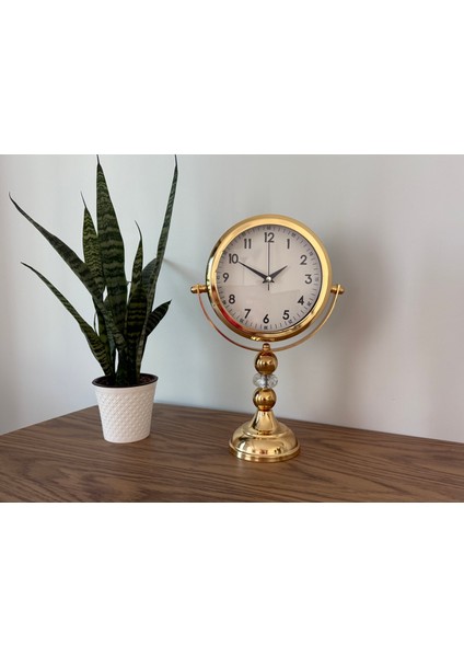 Dekoratif Ayaklı Masa Saati (Metal)