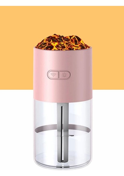 Yanardağ Görünümlü Hava Nemlendirici | Ultrasonik Buhar, LED Gece Lambası