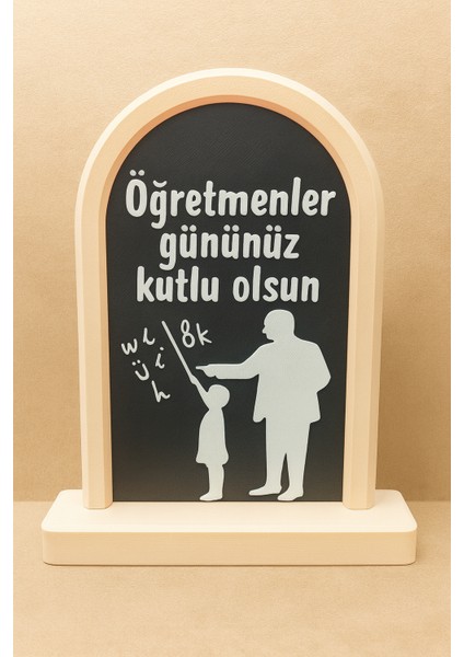 3D Öğretmenler Günü Siyah FONT-192 (EN:15CM BOY:18CM)