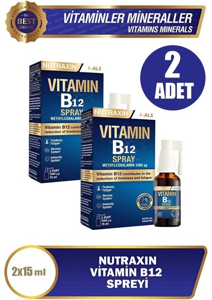 Vitamin B12 Sprey 15 ml 2 Adet