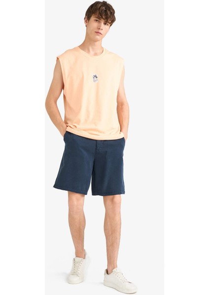 Boxy Fit Baskılı Bisiklet Yaka Atlet G0022AX25HS