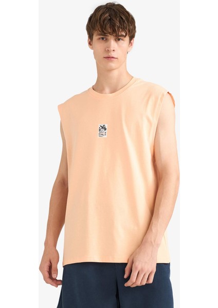 Boxy Fit Baskılı Bisiklet Yaka Atlet G0022AX25HS