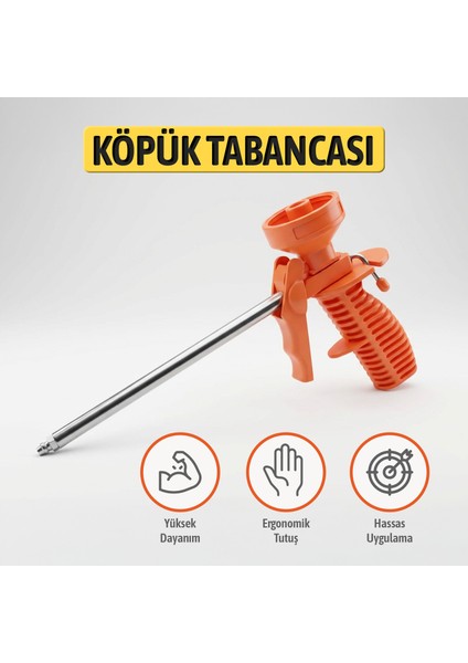 Turuncu Ergonomik Saplı Metal Uçlu Köpük Tabanca Hassas Uygulama Için Profesyonel Köpük Tabancası fiyatları