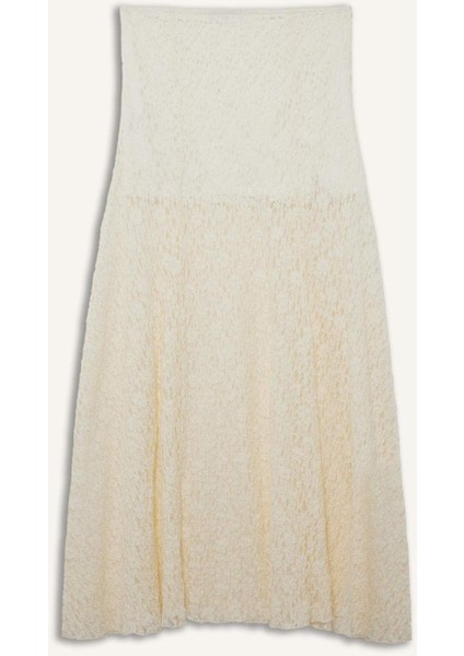 Afra x DeFacto A Form Yüksek Bel Dantel Maxi Etek F7820AX25AU