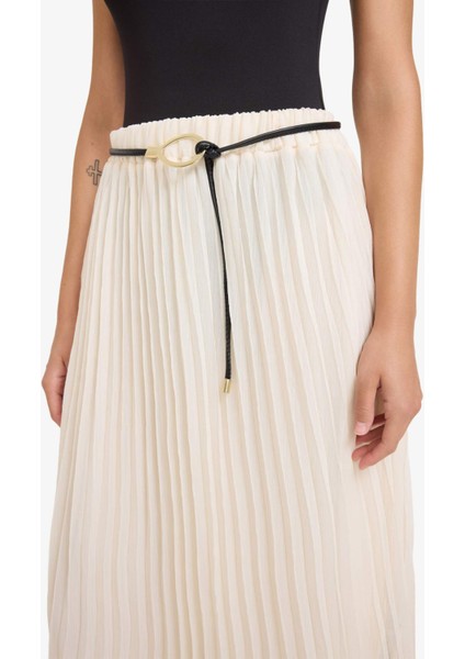 Regular Fit Yüksek Bel Şifon Midi Etek