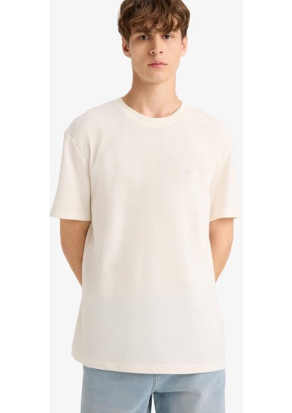 Bisiklet Yaka Pike Kısa Kollu Tişört F9897AX25SM