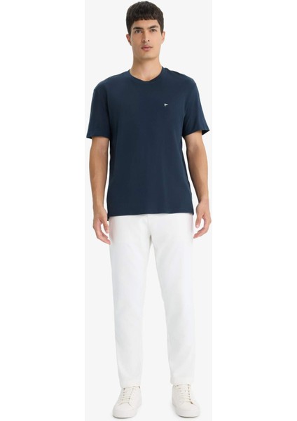 Bisiklet Yaka Pike Kısa Kollu Tişört F9897AX25SM