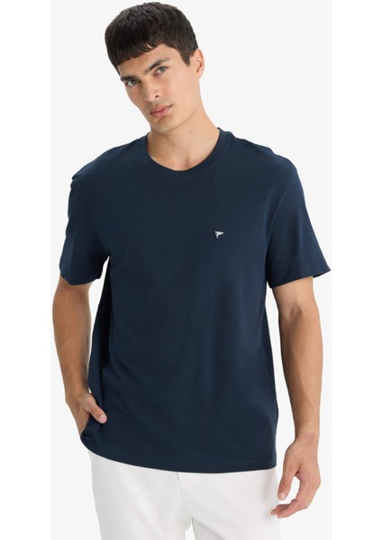 Bisiklet Yaka Pike Kısa Kollu Tişört F9897AX25SM