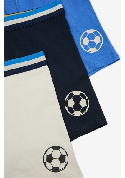 Soccer 3lü Çok Renkli Boxer