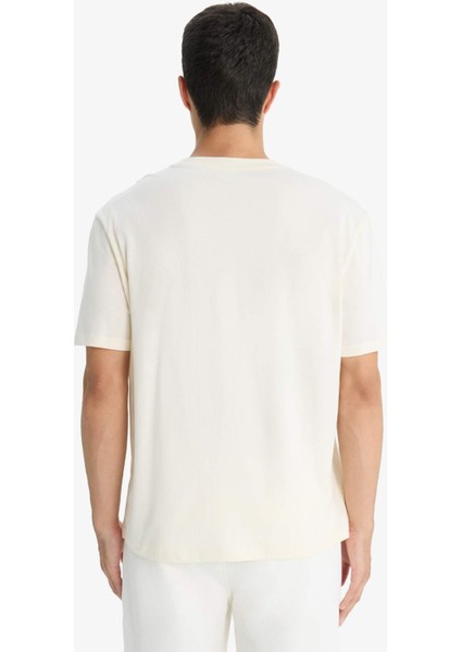 Bisiklet Yaka Penye Kısa Kollu Tişört F9767AX25SM