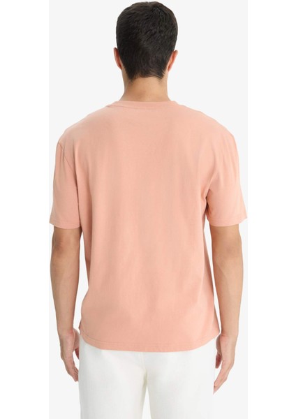 Bisiklet Yaka Penye Kısa Kollu Tişört F9767AX25SM