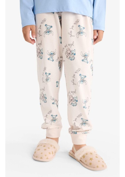 Kız Çocuk Disney Lilo & Stitch Pijama Takımı Uzun Kollu Üst Uzun Alt F7357A825AU