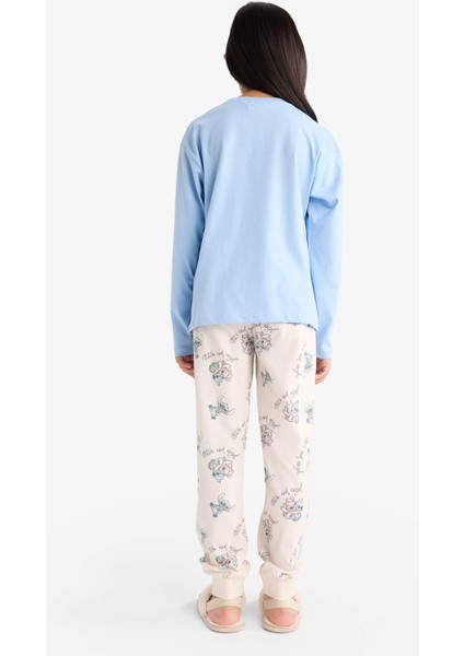 Kız Çocuk Disney Lilo & Stitch Pijama Takımı Uzun Kollu Üst Uzun Alt F7357A825AU